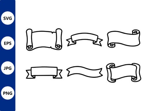 Banner and Ribbon Line Art Set – Clean Vector Graphics for Versatile Illustrations