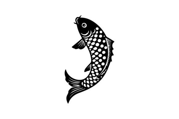 Black or Silhouette Fish Illustration: A Bold Graphic for Modern Branding and Packaging