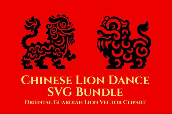 Chinese Lion Dance SVG Bundle: Bold Illustrations for Dynamic Brand Graphics
