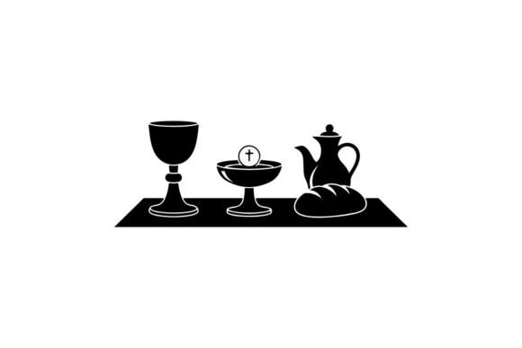 Eucharist Communion Set with Chalice Pat – Elegant Silhouette Graphics for Digital Sellers