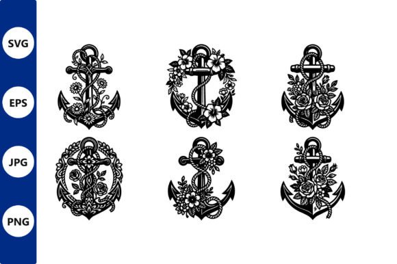 Floral Anchor Designs: Timeless Graphics for Local Brand Identity and Packaging
