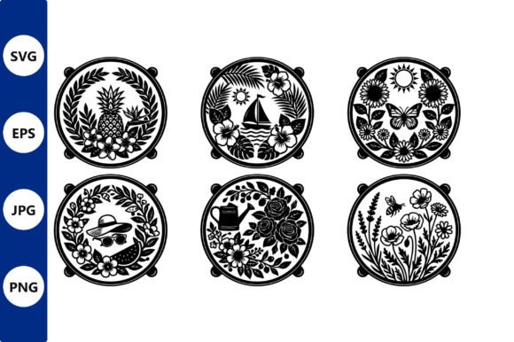 Floral Circle Vector Set Pineapple Review for Embroidery Designers