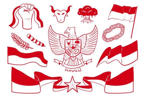 Indonesia Merdeka Graphics & Illustrations for Patriotic Craft Projects