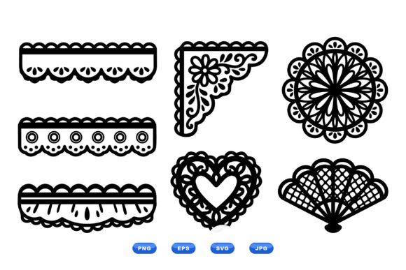 Lace Border Clipart Collection: Elegant Graphics for Handmade Craft Projects