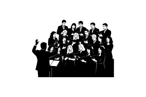 Large Professional Choir Singing with Co – A Modern Graphic for Bold Brand Expression