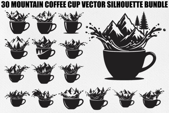 Mountain Coffee Cup Design Bundle: Graphics & Illustrations for Modern Branding