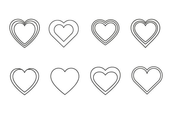 Outline Heart SVG Bundle Set: Minimalist Graphics for Modern Branding & Illustrations