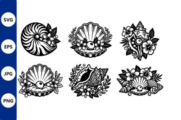 Shell Pattern Set Vector Art: Elegant Graphics for Branding & Illustrations