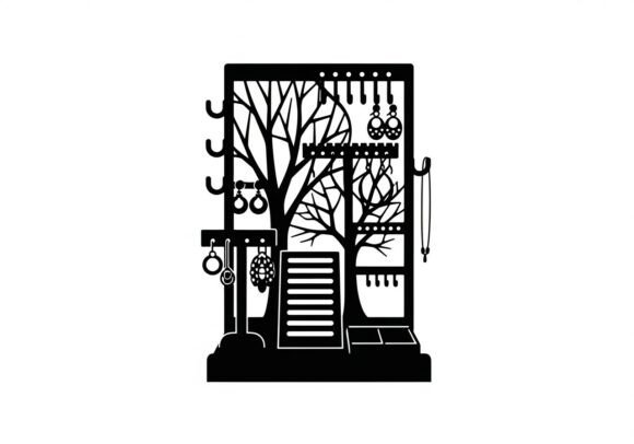 Silhouette Jewelry Organizer with Tree Graphics & Illustrations