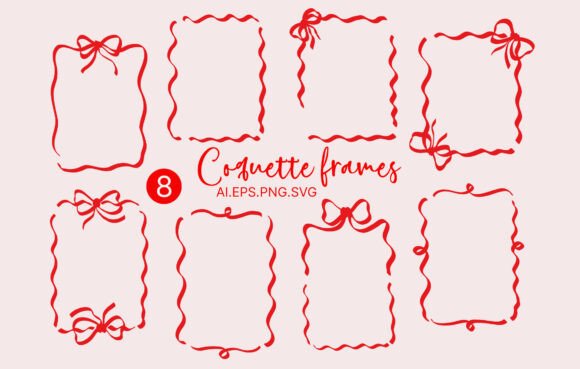 Whimsical Romantic Frames Clipart: Cute & Creative Graphics for Crafting